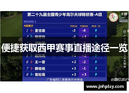 便捷获取西甲赛事直播途径一览